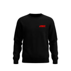 Black sweatshirt with a red 'SLICK' logo on a white background