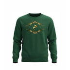 Royal Green sweatshirt with gold decorative emblem on a white background