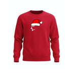Santa red sweatshirt with a Santa hat graphic on a white background